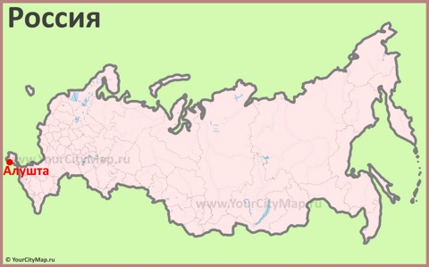 Алушта на карте России