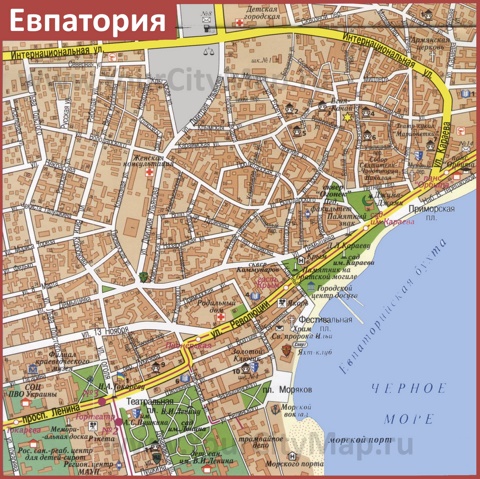 Карта центра города Евпатория