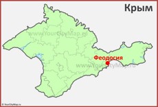 Феодосия на карте Крыма