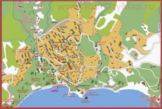 Карта Гурзуфа с санаториями, базами отдыха и пансионатами