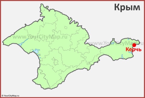 Керчь на карте Крыма