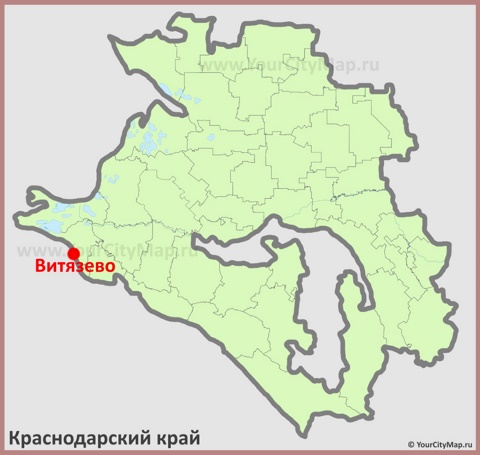 Витязево на карте Краснодарского Края