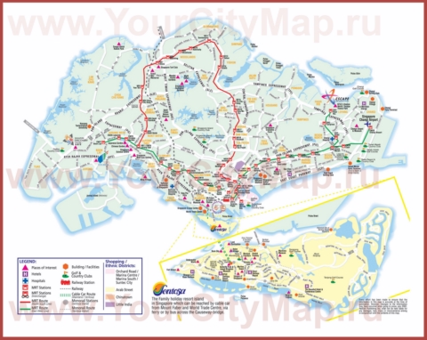 Подробная карта Сингапура