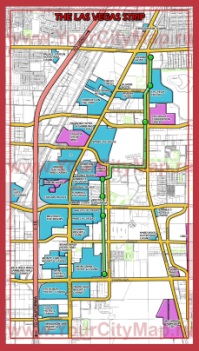 Карта отелей Стрипа - Лас-Вегас