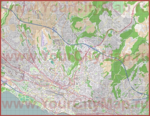 Подробная карта города Лозанна