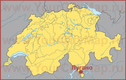Лугано на карте Швейцарии