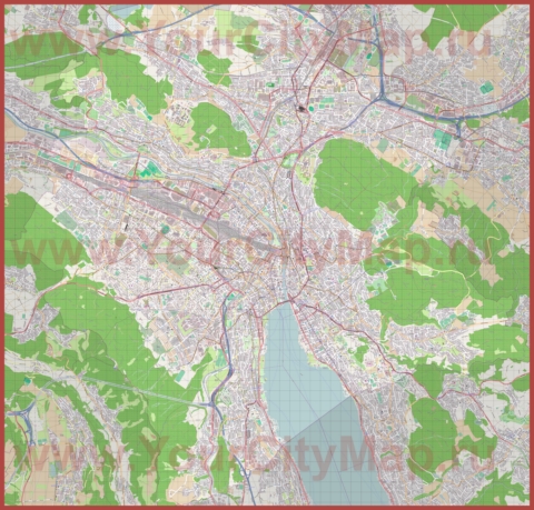 Подробная карта города Цюрих