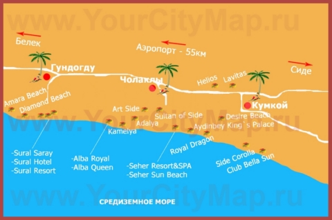 Карта отелей Чолаклы