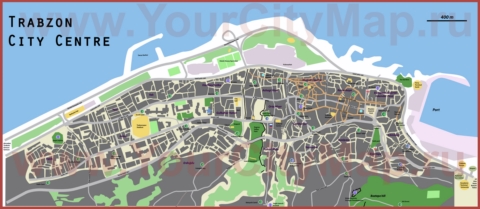 Подробная туристическая карта города Трабзон