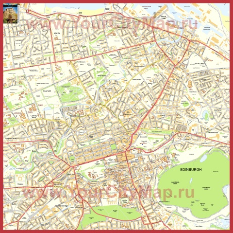 Подробная карта города Эдинбург