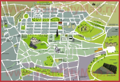 Туристическая карта центра Эдинбурга