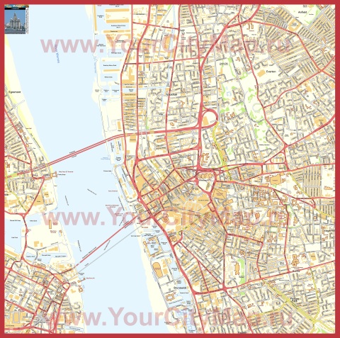 Подробная карта города Ливерпуль