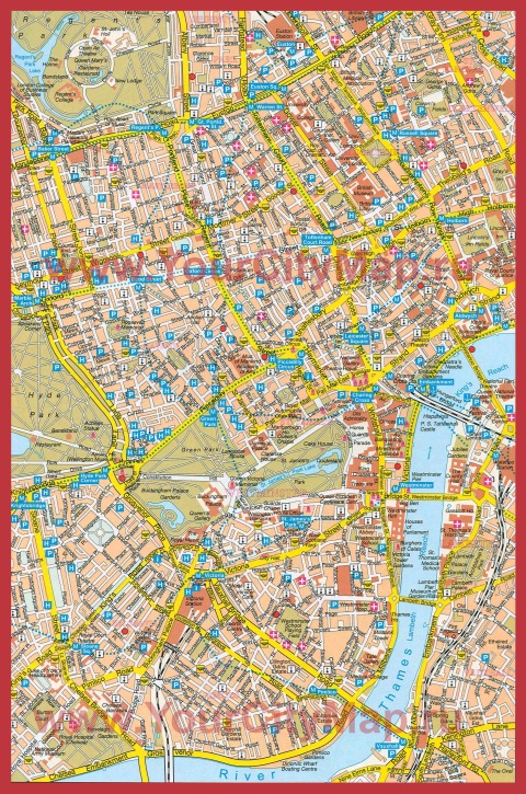 Карта Лондона с отелями